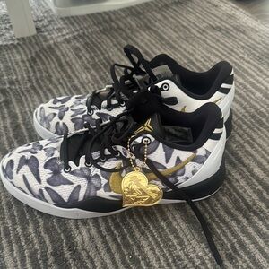 Nike Black and White Sneakers with Gold Accents Mambacita Butterfly Gigi
